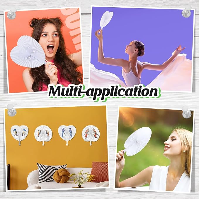 50 Pack White Paper Fans - Image 7