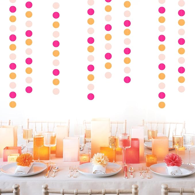 Hot-Pink Burnt-Orange Fall Party-Decorations Garland - 64Ft Birthday Baby - Image 6
