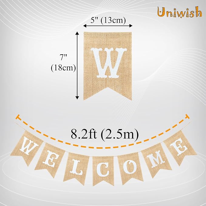 Uniwish Welcome Banner Sign Garland Classroom Welcome Decorations | Burlap - Image 3