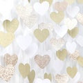 White-Gold Champagne Bachelorette Party Decorations - 52Ft Birthday Heart by OURUOLA