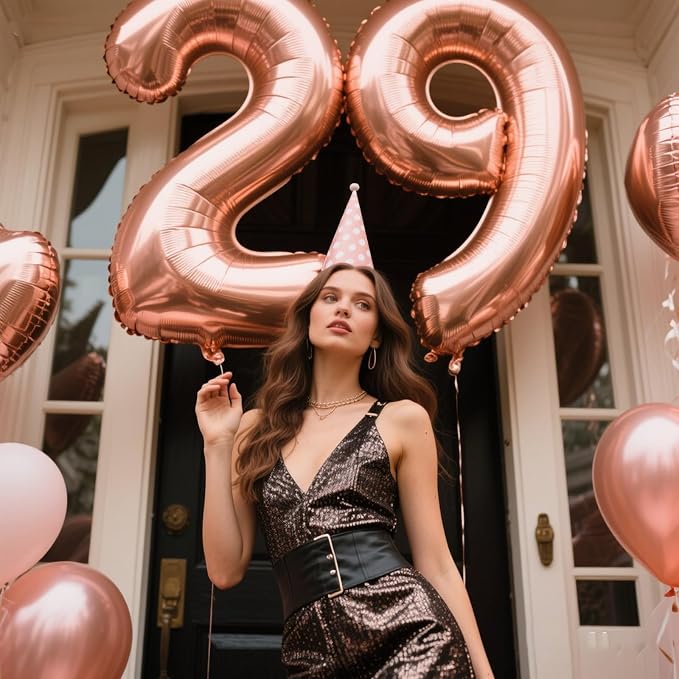 40 Inch Rose Gold Number 29 Balloons Foil Digital Helium Number Balloons - Image 8