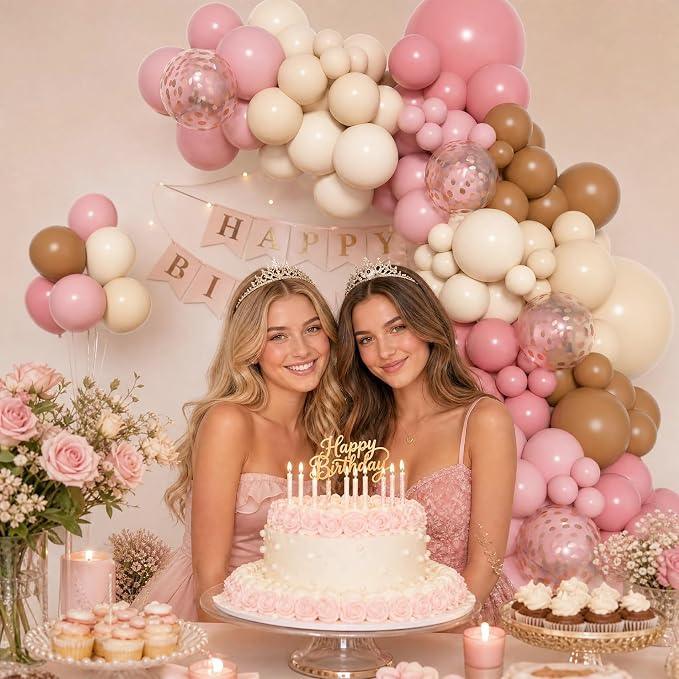 Amandir 153 Pcs Boho Balloon Arch Garland Kit | Retro Dusty Rose Pink Blush - Image 5