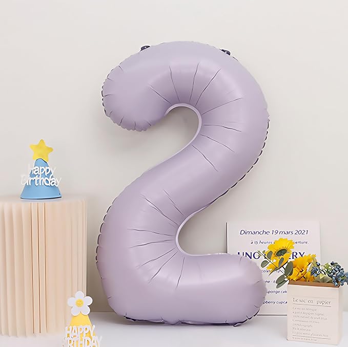 Pastel Purple 0 Number Balloons, 40 Inch Light Purple 0 Balloons Large Helium - Image 4