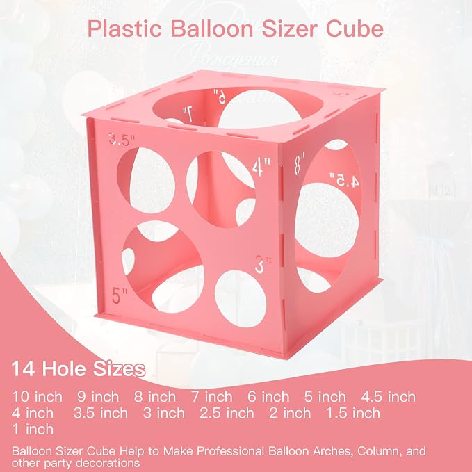 Pllieay 14 Holes Balloon Sizer Box, 1-10 Inch | Plastic Collapsible Balloon - Image 2
