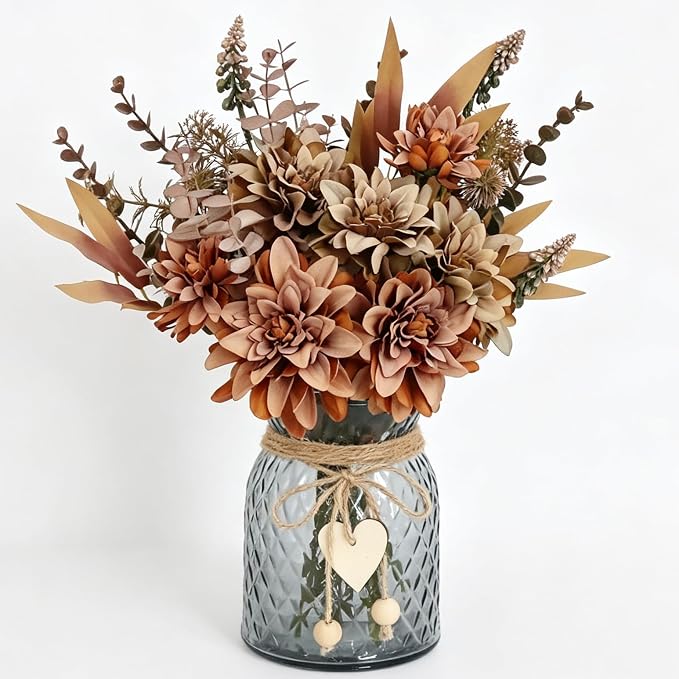 Leftover Faux Flowers in Vase, Silk Artificial Flower Arrangements, Rustic by LEFTOVER