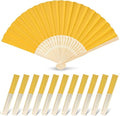 JOHOUSE 12 PCS Yellow Paper Fans Handheld, 8.3 Inch Foldable Hand Fan | Lemon by JOHOUSE