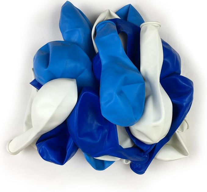 KADBANER White Blue Light Blue Balloons, 100 Pack 12 Inch Latex Balloons | - Image 3