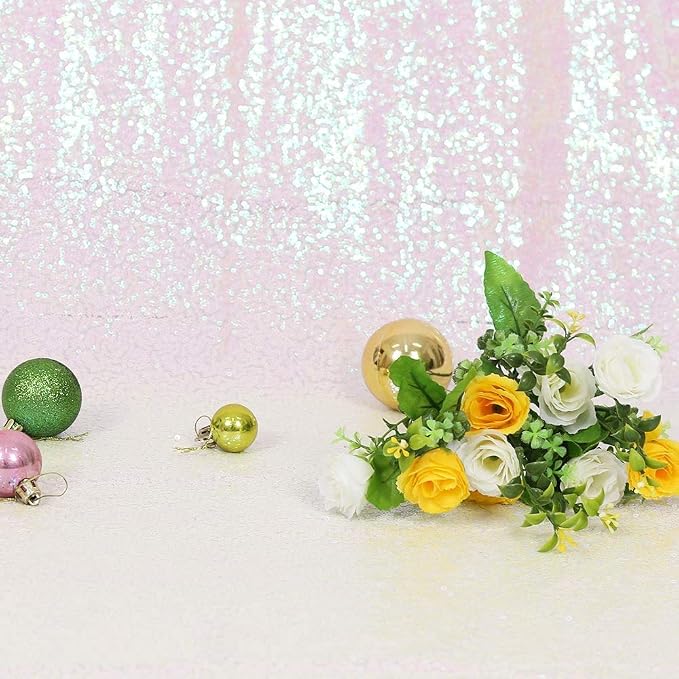 Eternal Beauty White Iridescent 3mm Sequin Backdrop 8x8 Ft - Image 8