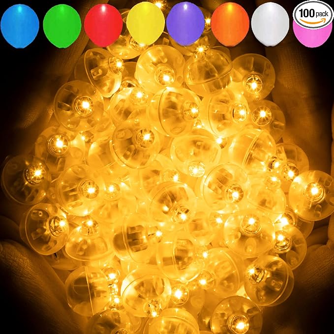 Aogist 100pcs Orange Balloon Lights, Long Standby Time Waterproof Mini Light by Aogist