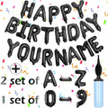 Black Happy Birthday Balloon Banner Set -16" Foil Letters Balloons | 76pcs by Awfrky-AllforYou