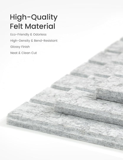 Bumusty Large Cork Board Alternative-47 x35 Felt Bulletin Board Tiles, with 30 Pushpins, 70 Adhesive Tabs, 12-Pack Slat Wall Paneling, Cork Boards for Office Push Pin Board Felt Board-Marble Gray