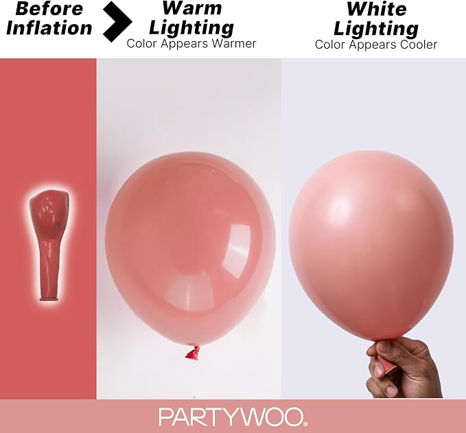 PartyWoo Dusty Pink Balloons 85pcs Dusty Rose Boho Netural Pink Color | - Image 3