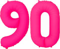 Pink Birthday Number 90 Balloons 40IN Fluorescent Pink 90 Foil Balloon | by YOIOZAIZAI