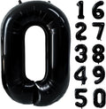 40 inch Black 0 Number Balloon Giant Foil Helium Balloons Black Large Digital by Yeodong