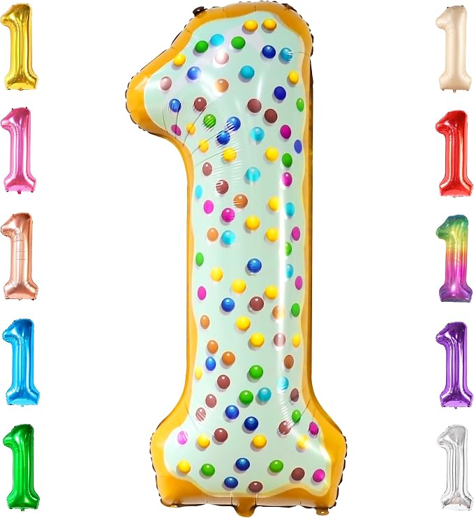 KatchOn Number 1 Donut Balloon 40 Inch Sweet One Birthday Party Decorations | by KatchOn