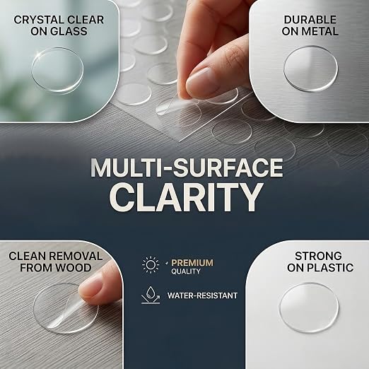 Glue Dots Double Sided 300 PCS, 1.18 Inch Clear Sticky Dots Removable Adhesive - Image 3