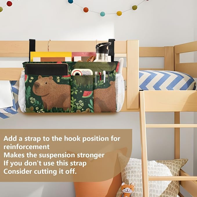 Bedside Caddy Metal Frame Hanging Organizer Bunk Bed Dorm Accessories Hook And - Image 6