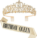COCIDE Birthday Decorations for Women Sash and Tiara Crown for Party Gold | by COCIDE