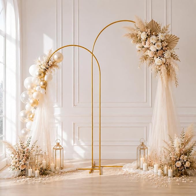2 Pack Arch Backdrop Stand, Balloon Arch Stand | Metal Background Arch Stand - Image 2