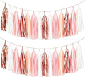 Rose Gold Peach Tassel Garland Banner, 30 Pack Paper Tassels Streamers by SIPRKAICT