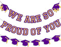 We Are So Proud Of You Banner Graduation Party Decorations Congrats Grad Cap by Unknown