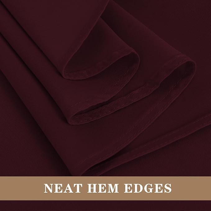 Fitable 6 Pack Burgundy Tablecloths for Round Tables - 108 Inches in Diameter - Stain Resistant and Washable Table Clothes, Polyester Fabric Table Covers for Wedding, Party, Banquet, Formal Events