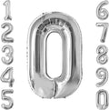 Silver Number 0 Balloon 40 Inch, Sleek Foil by Unknown