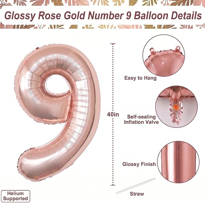 Rose Gold Number 19 Balloon 40 Inch, Luxe Foil - Image 4