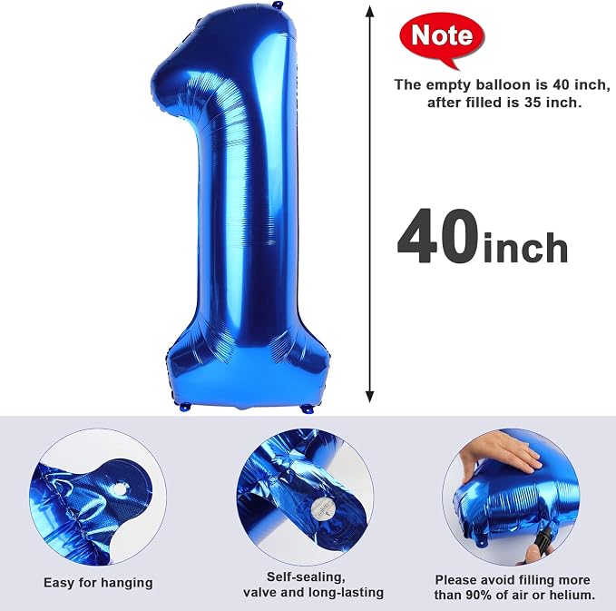 25 Balloon Numbers Foil 40Inch for 25th Birthday Decorations, Dark Blue | 40In - Image 6