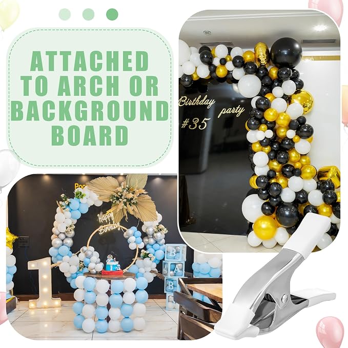 LemonRoad 24 Pack Balloon Arch Clips 1.97 Inch Metal Spring Clamps Strong Clips - Image 6