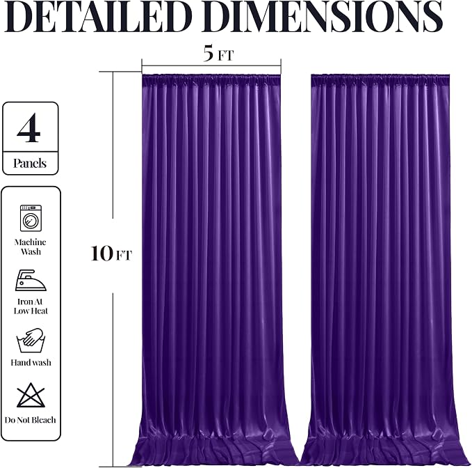 20x10ft Purple Glitter Backdrop Curtain - Image 9