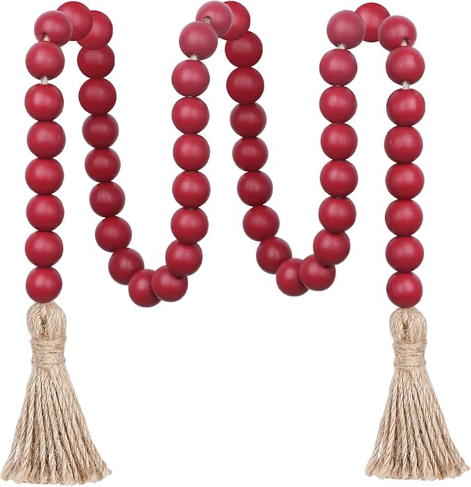 Meplait 39in Wood Bead Garland, Farmhouse Beads by Meplait