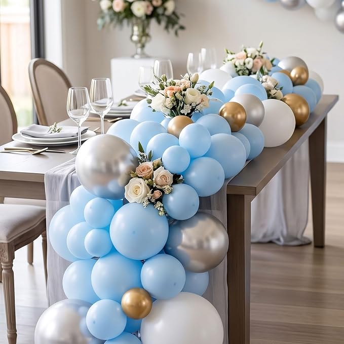 100pcs 5 Inch Small Light Blue Balloons, 5” Matte Mini Baby Blue Balloons | - Image 6