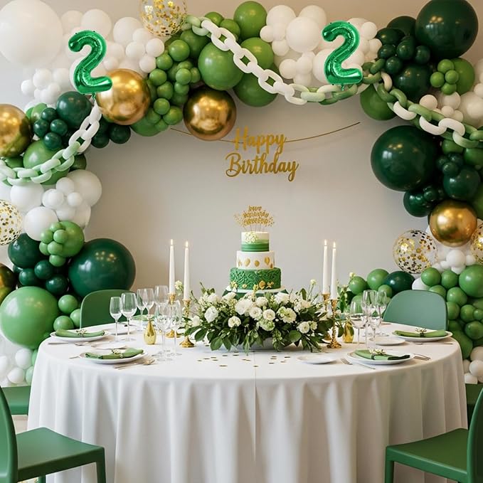 TONIFUL 20 Pcs Number Balloon 2 Set 16 Inch Green 0-9 Numbers Balloons | Small - Image 6