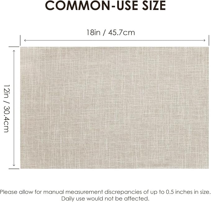 Placemats Set of 4, Bilayer Thickened Linen Place Mats Heat Resistant Machine - Image 6