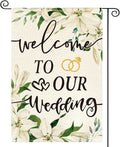 AVOIN colorlife Welcome to Our Wedding Garden Flag 12x18 Inch | Double Sided by AVOINcolorlife