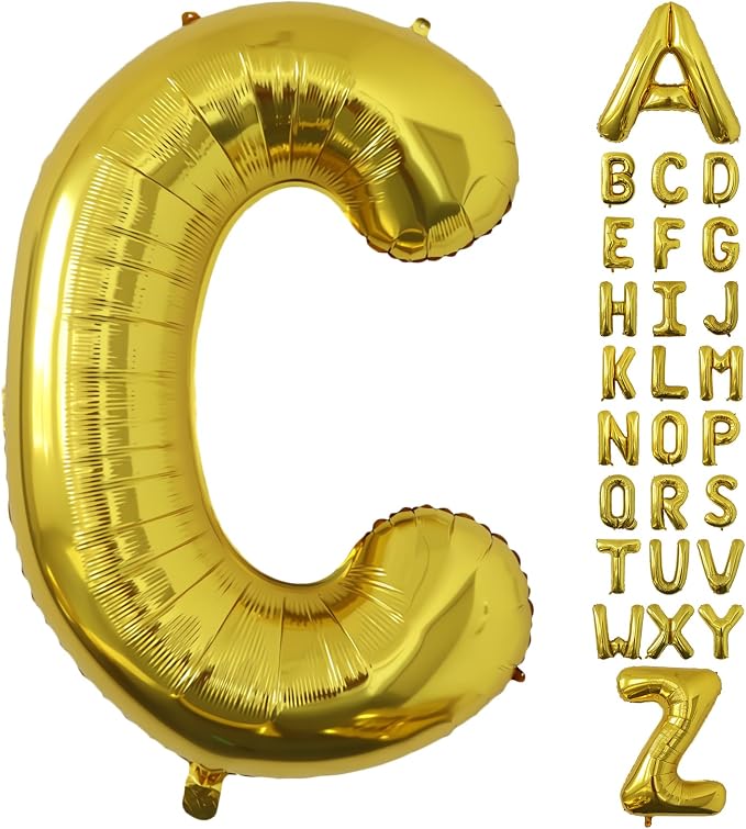 Letter Balloons Gold Party Balloon by United-UnicornsParty