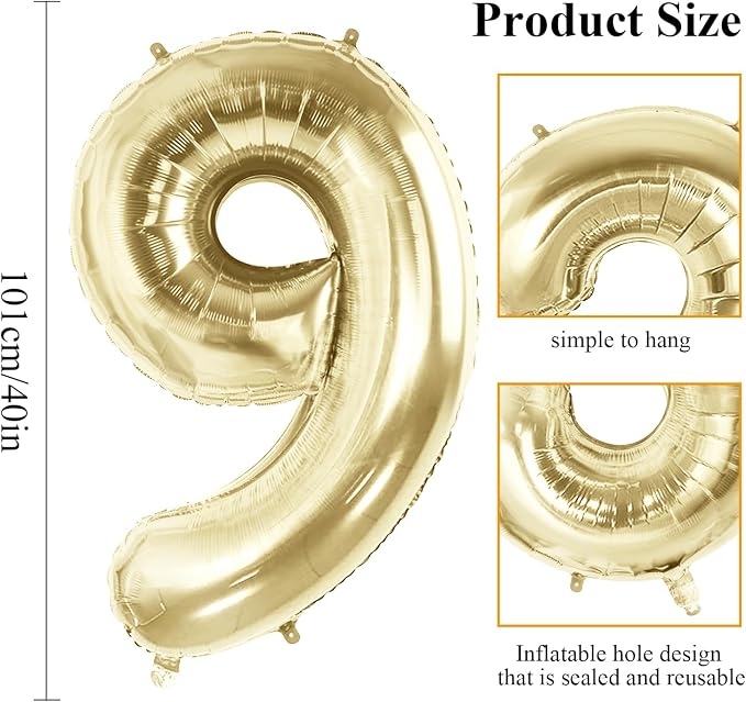 Number 98 Balloons for 98th Birthday Party Decorations, 40 Inch 0-100 - Image 2