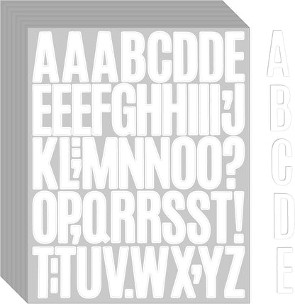 Bemeol 1872 Pieces Letter Stickers 36 Sheets 2 Inch Alphabet Letter Stickers Vinyl Self Adhesive Sticker Letters for Bulletin Board Home Classroom Mailbox Decor(White)