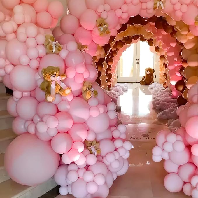 PartyWoo Light Pink Balloons 100 pcs 10 Inch Pastel Baby Pale Pink Latex Helium - Image 6
