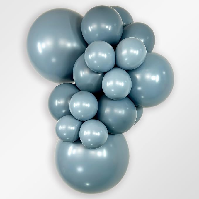 Sempertex Round Pastel Dusk Blue Balloons, 5 Inch, Graduation, Baby Shower - Image 2