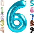 Number 6 Balloons 40 Inch for 6 16 Birthday Party Decorations, Light Blue | by Mluchee