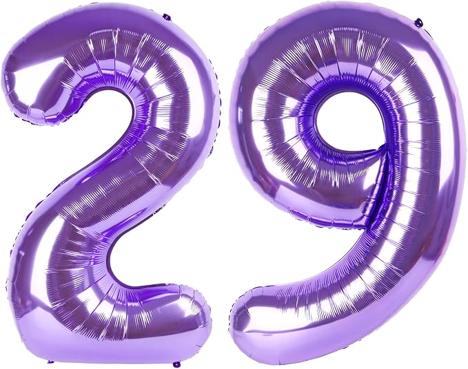 29 Balloon - Purple Birthday Number Balloons, 40 Inch Decorations Men Women | by ALPHADELTAPI