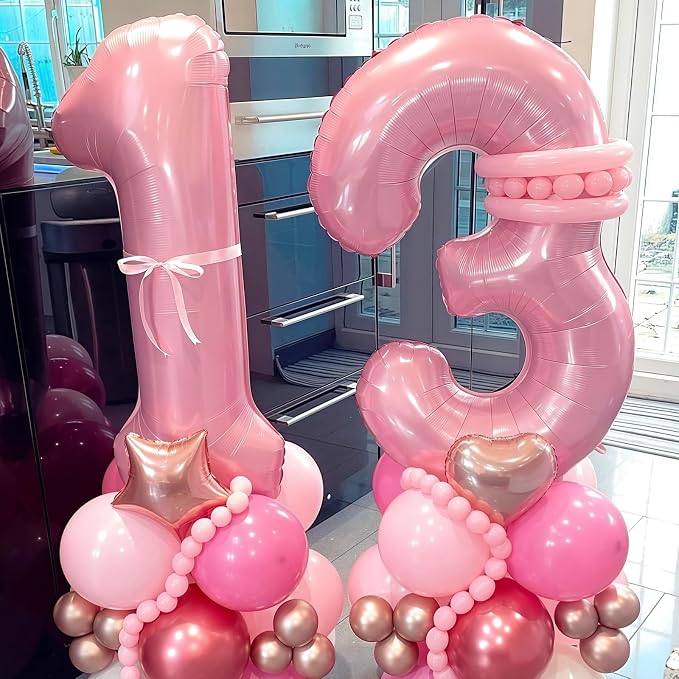 Pastel Pink 15 Balloon Number, 40 Inch Light Pink 15 Balloons Large Helium Foil - Image 6