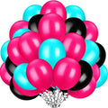 TecUnite 100 Pcs Rose Red Black Blue Latex Balloons 13 Inch Colorful Round by TecUnite