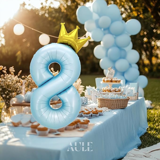 AULE 40 Inch Big Light Blue 8 Balloon Number - Image 6