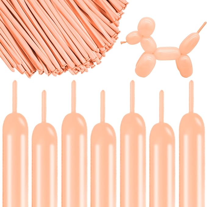 260 Long Balloons 100 Pack Pastel Orange Twisting Animal Balloons Thickening by ASIYUHY