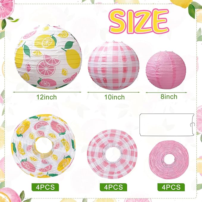 Baquler 12 Pcs Paper Lanterns Party Decorations, Hanging Paper Lanterns in 3 - Image 2