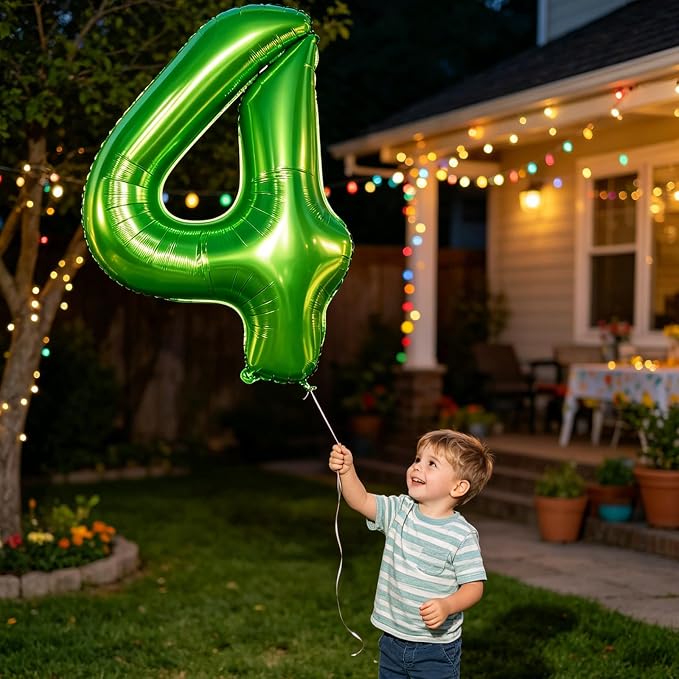 40 inch Number Balloon 0-9 Green Large Number 4 Balloons, Digital Balloons - Image 2