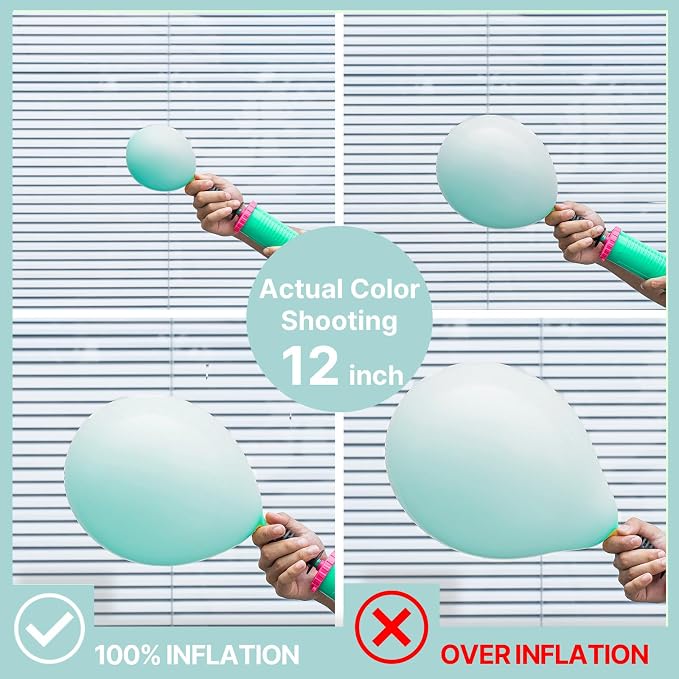 PartyWoo Teal Balloons 140pcs Turquoise Latex Balloons Different Sizes | 18 12 - Image 3